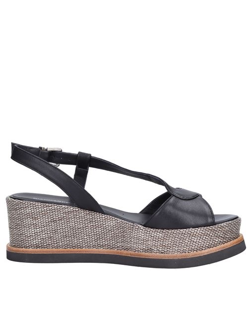 Leather wedge sandals GIANMARCO SORELLI | 2158/JIL/MGNERO